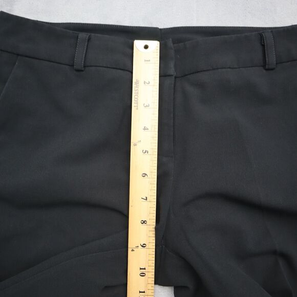 Casual Pants Women 8 Black Plain Petite Mid Rise Flat Front Wide Leg Dress Pants - Picture 4 of 16